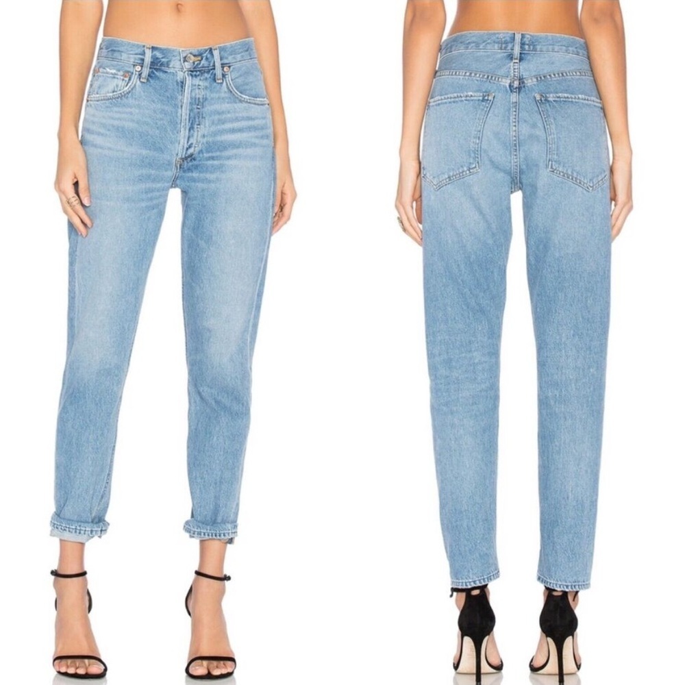 AGOLDE FEEL GOOD High Rise Classic Straight Slim Jeans- Light Wash - 26